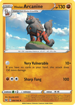 Hisuian Arcanine Lost Origin card
