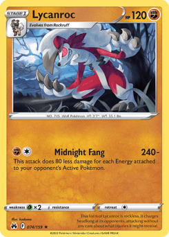 2023 Crown Zenith Lycanroc #74