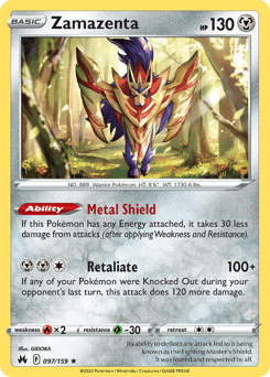 Zamazenta Crown Zenith card