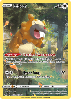 Bidoof Crown Zenith Galarian Gallery card