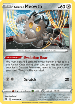 Galarian Meowth Rebel Clash card