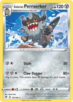 2020 Rebel Clash Galarian Perrserker #127