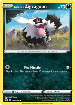 Galarian Zigzagoon Champion's Path card
