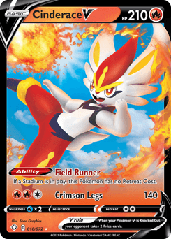 Cinderace V Shining Fates card