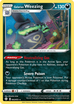 Galarian Weezing Shining Fates card