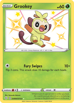 Grookey Shining Fates Shiny Vault card