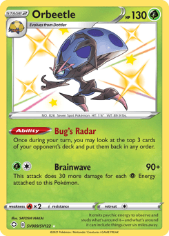 Orbeetle Shining Fates Shiny Vault card