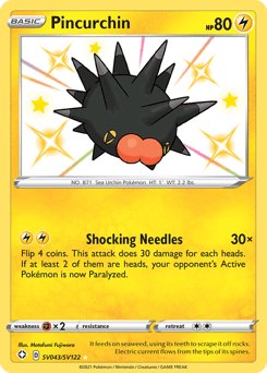 Pincurchin Shining Fates Shiny Vault card