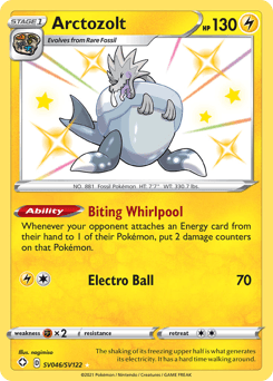 Arctozolt Shining Fates Shiny Vault card