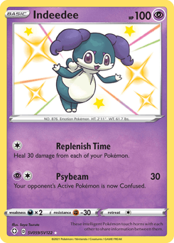 Indeedee Shining Fates Shiny Vault card