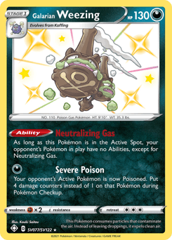 Galarian Weezing Shining Fates Shiny Vault card