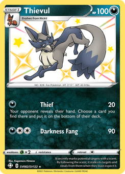 Thievul Shining Fates Shiny Vault card