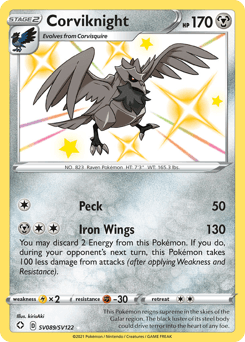 Corviknight Shining Fates Shiny Vault card