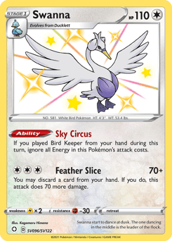 Swanna Shining Fates Shiny Vault card