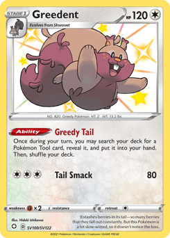 Greedent Shining Fates Shiny Vault card