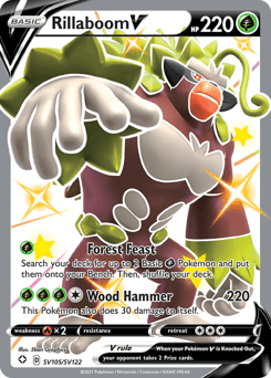 Rillaboom V Shining Fates Shiny Vault card