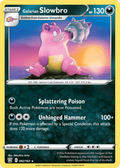 2021 Battle Styles Galarian Slowbro #92