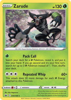 Zarude Chilling Reign card