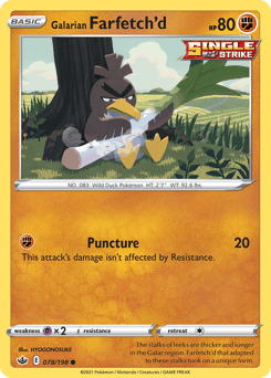 2021 Chilling Reign Galarian Farfetch'd #78