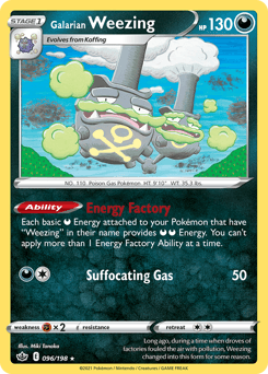 Galarian Weezing Chilling Reign card