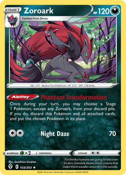 2021 Evolving Skies Zoroark #103
