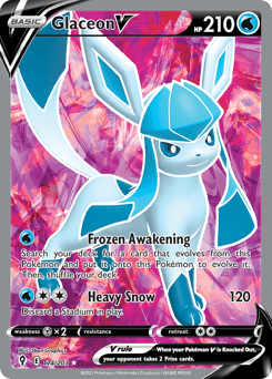 Glaceon V Evolving Skies card