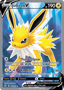 Jolteon V Evolving Skies card