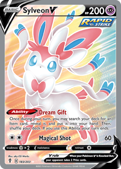 Sylveon V Evolving Skies card