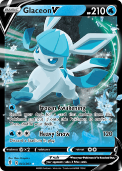 Glaceon V Evolving Skies card