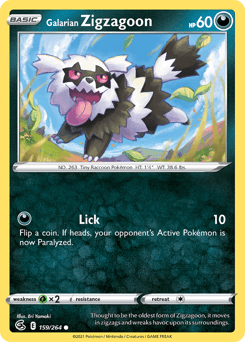 Galarian Zigzagoon Fusion Strike card