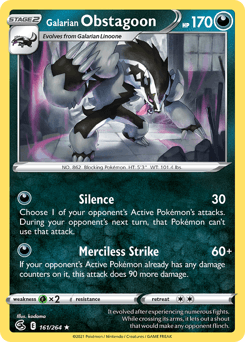 Galarian Obstagoon Fusion Strike card