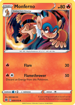 Monferno Brilliant Stars card