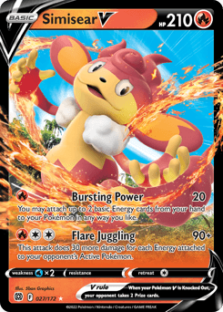 Simisear V Brilliant Stars card