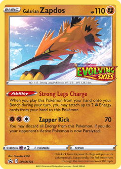 Galarian Zapdos SWSH Black Star Promos card