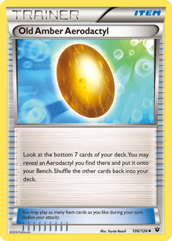 Old Amber Aerodactyl Fates Collide card