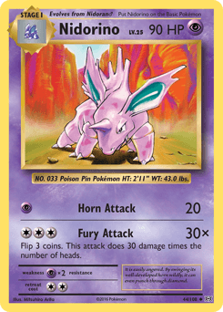 2016 Evolutions Nidorino #44