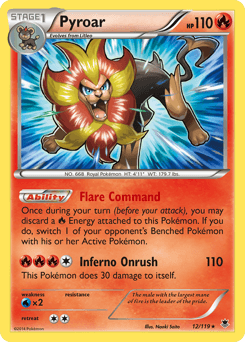 Pyroar Phantom Forces card