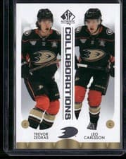 Trevor Zegras / Leo Carlsson 2023 SP Authentic Collaborations card