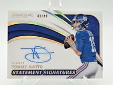 Tommy DeVito 2024 Panini Immaculate Collection Statement Signatures card