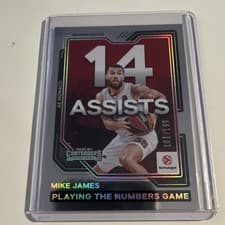 Mike James 2025 Panini Contenders EuroLeague Playing the Numbers Game card