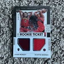 Evan Mobley, Scottie Barnes 2021 Panini Contenders Rookie Ticket Dual Swatches card