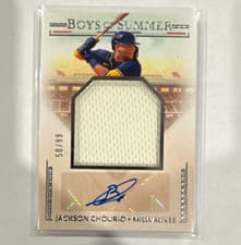 2024 Panini Boys of Summer Jumbo Prospect Material Signatures Jackson Chourio #JMS-JC card
