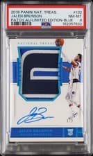 Jalen Brunson 2018 Panini National Treasures card