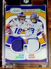2024 Panini Absolute Team Tandem Materials Justin Jefferson / Jordan Addison #TTM-MIN card