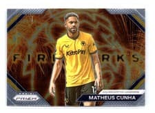 Matheus Cunha 2023 Panini Prizm Premier League Fireworks card