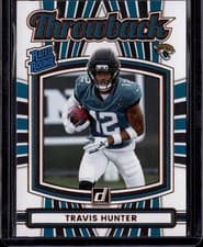 Travis Hunter 2025 Donruss Rated Rookie Throwback card