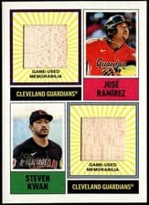 2025 Topps Heritage Dual Player MLB Collection Relics Steven Kwan / Jose Ramirez #DPMCR-RK card