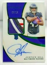 Justice Hill 2019 Panini Immaculate Collection card