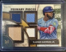2025 Topps Museum Collection Single Player Primary Pieces Quad Relics Vladimir Guerrero Jr. #SPPQ-VG card