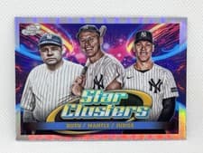 2025 Topps Cosmic Chrome Triple Star Clusters Mickey Mantle / Aaron Judge / Babe Ruth #TSC-2